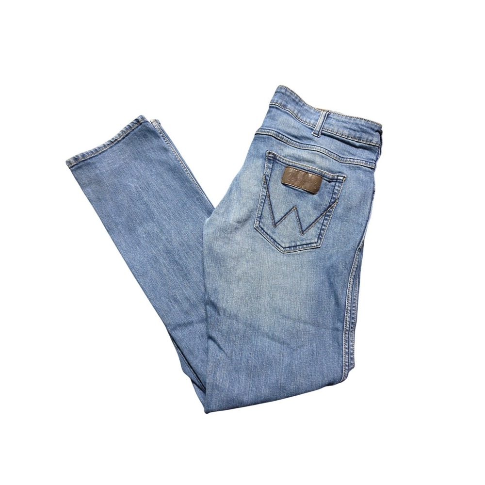 Wrangler Authentics Rockville Mens Straight Leg Blue Jeans Size 34x30 Stretch